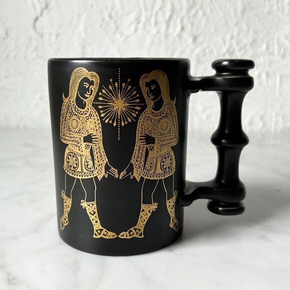 Vintage Portmeirion Gemini Zodiac Mug-Twins Horoscope Birthday Cup John Cuffley - Picture 1 of 7